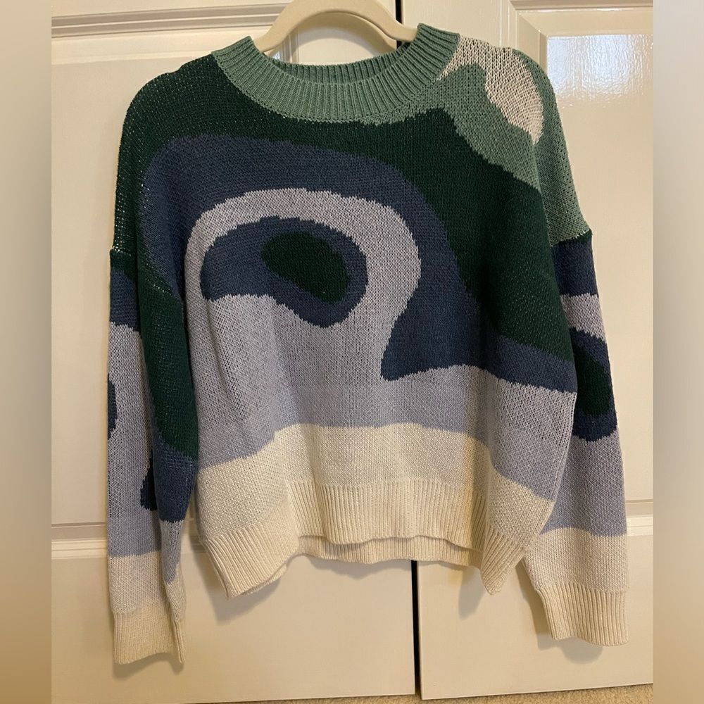 NWOT Color Block Drop Shoulder Sweater - Picture 4 of 9